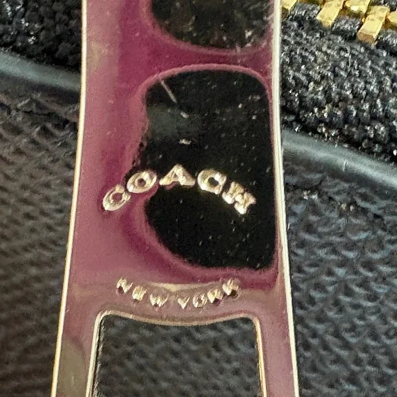 Coach Crossbody Bag Black Crossgrain Leather Gold Chain Strap 52385 - Picture 7 of 7